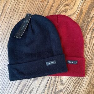 Black and Red Beanie Duo